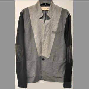Yigal Azrouël Men's RTW High Fashion Uniquely Collared Modern Grey Medium Jacket